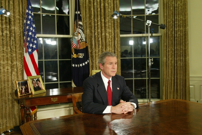 Bush Addresses the Nation on the Start of Attacking Iraq