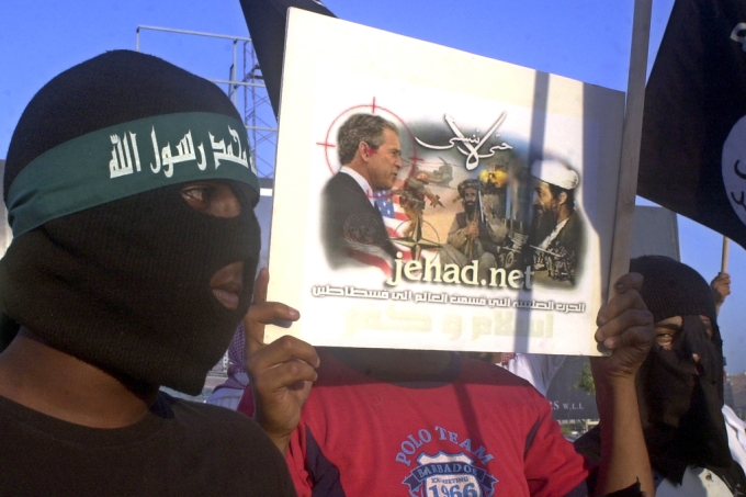 Masked members of Bahrain National Adala